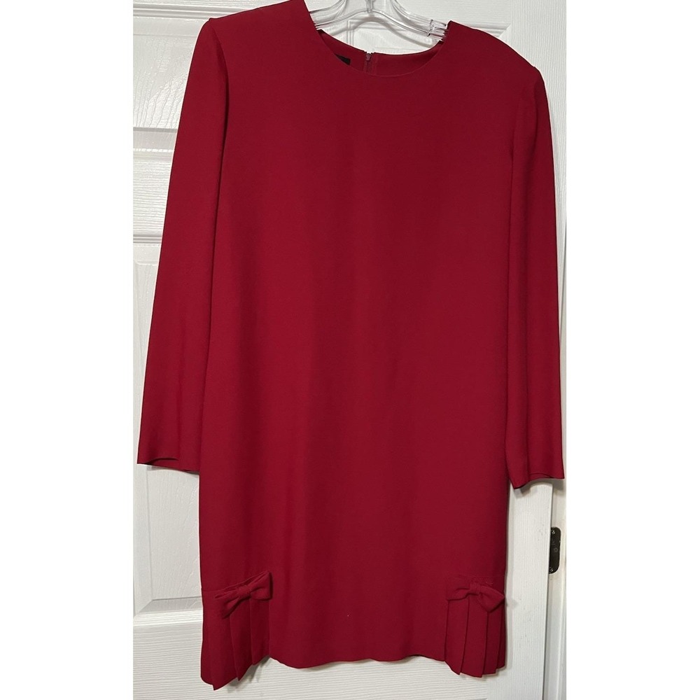Donna Ricco Vintage Bow Hem Sheath Dress Red Cocktail Wedding Women 14